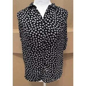 Women's Madewell Central Drapey Shirt in Woodcut Flowers Size XS